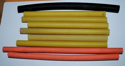 Lot antique German galalith rods, three colors, 240grams, 0410
