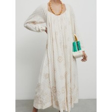 NWT Urban Outfitters Vienna Maxi Dress Cream Floral Gingham Prairie Size S