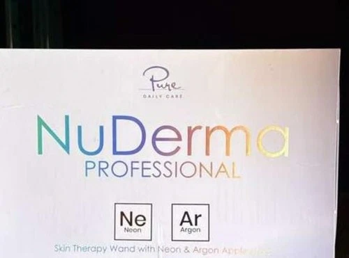 NuDerma Professional Skin Therapy Wand with 6 Neon & Argon Wands