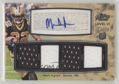 2011 Topps Prime Level VI Relic 32/199 Mark Ingram #PVI-MI Rookie Auto RC yn4