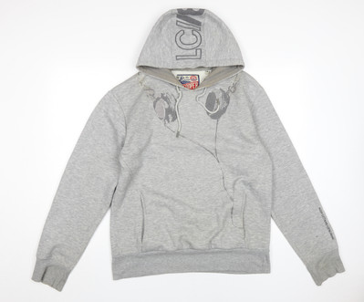 Lee Cooper Men's Grey Hoodie Size M Pullover Casual