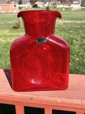 Blenko Glass Water Bottle 384~Limited Edition~Maraschino~Signed By John Blenko