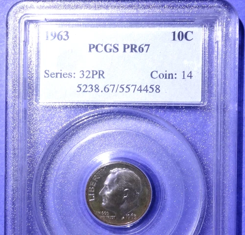 1963 Roosevelt Dime PCGS Proof 67