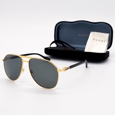 NEW GUCCI SUNGLASSES GG1220S 001 BLACK/GOLD UNISEX EYEWEAR