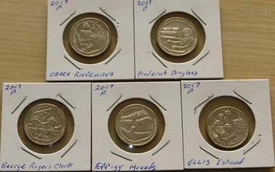 5-2017p U.S. National Park Quarters 5P1-5 Uncirculated Quarters see list!