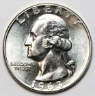 1963-D 25c Washington Silver Quarter - RAW - Great Luster / Nice Coin