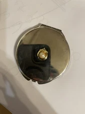 Vintage Victorian Silver W/ Pearl Cabochon Round Mirror Compact