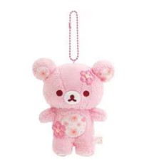 RILAKKUMA SAN X Plush Doll Limited Edition Sakura Keychain Korilakkuma