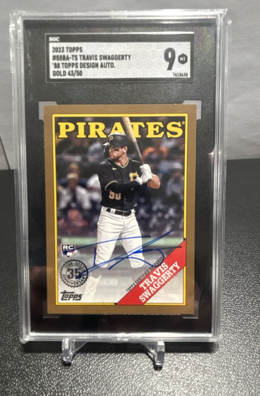 2023 Topps Series 1 - 1988 Topps Baseball Autographs Travis Swaggerty SGC 9