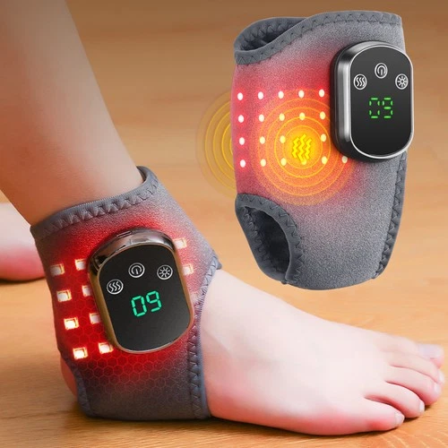 Red Light Therapy Ankle Massager Pain Relief 5 Heating 3 Vibration Modes & Timer