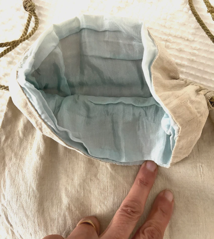 BOLSO ANTIGUO BORDADO ARTESANÍAS CON CORDÓN MONEDERO RETÍCULA Foto 4 de 4