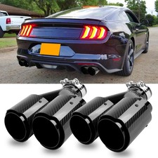2.5" TO 3" Inlet 4" Outlet Carbon Fiber Exhaust Tip For 15-23 Ford Mustang GT