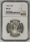 1942 Walking Liberty Half Dollar Coin NGC MS 62