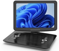 WONNIE 17.9" Large Portable DVD/CD Player w/6 Hrs 5000mAH Rechargeable Battery  