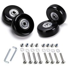 4 Pcs 60 x 18mm Luggage Suitcase Replacement Wheels, 60x18mm 4 Pcs, Black