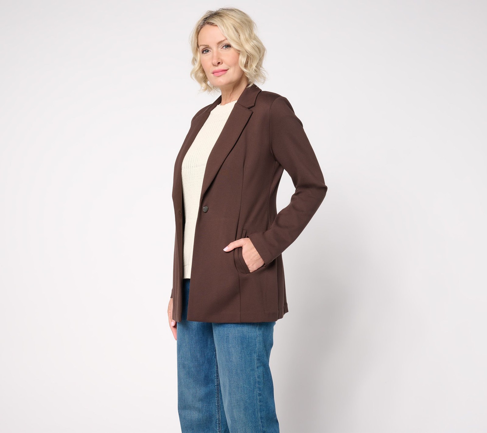 Peace Love World Women's Jacket Sz XS Femi Ponte Blazer Silver A670379