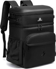 Picnic Backpack Cooler Bag - 54 Cans Black Insulated Leak-Proof Lunch Backpack W