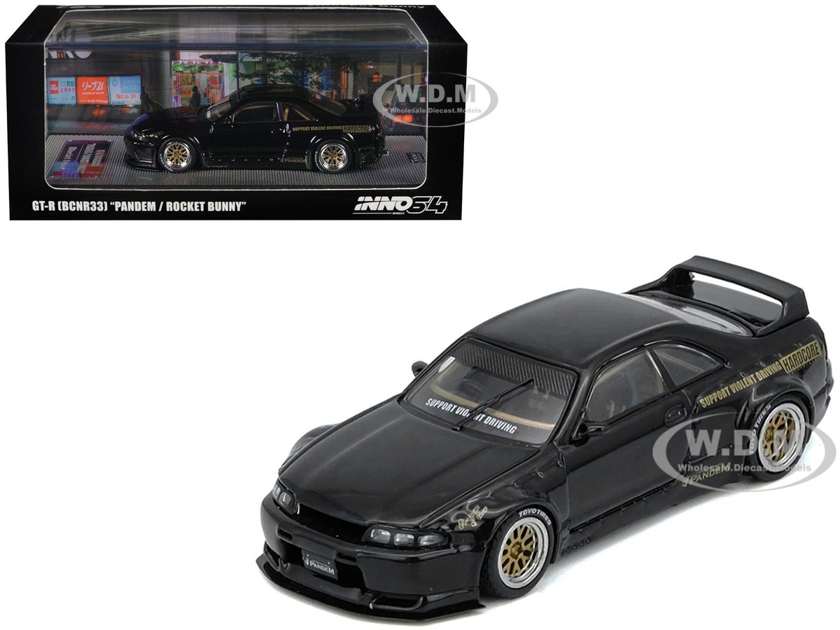 NISSAN SKYLINE GT-R (BCNR33) RHD BLACK 1/64 DIECAST BY INNO MODELS