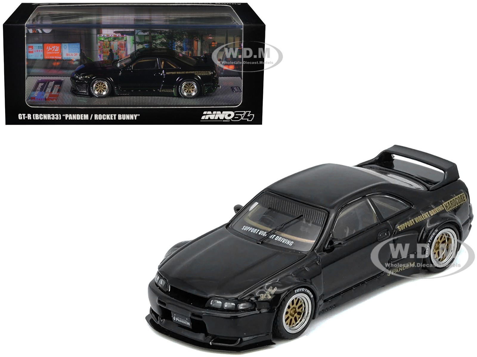 NISSAN SKYLINE GT-R (BCNR33) RHD  1/64,     INNO MODELS IN64-R33P-BLA