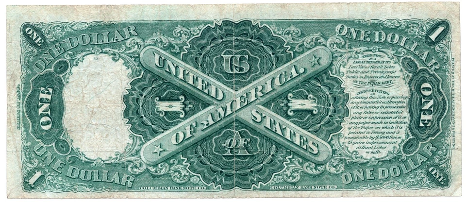1880 $1 US Legal Tender Note, Fr. 30 - Attractive Fine! Scarce Large Brown Seal! - Image 2 of 3