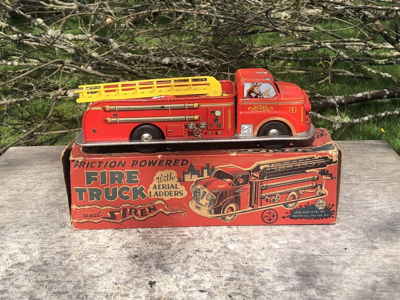 MARX Friction Powered Fire Truck Original Box