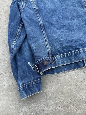 Vintage 60s Levis Big E 70505 0217 Dark Denim Trucker Jacket Size