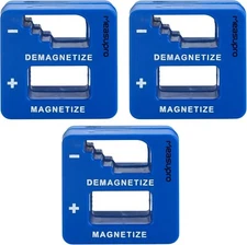 Demagnetizer and Magnetizer - Blue - 3 Pack - for Screwdrivers Tips, Bits