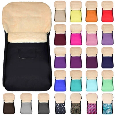 BABY-JOY Fußsack KAI XL105cm Lammwolle Winterfußsack Thermo Babyfußsack 6 Mon bis 3 Jahre