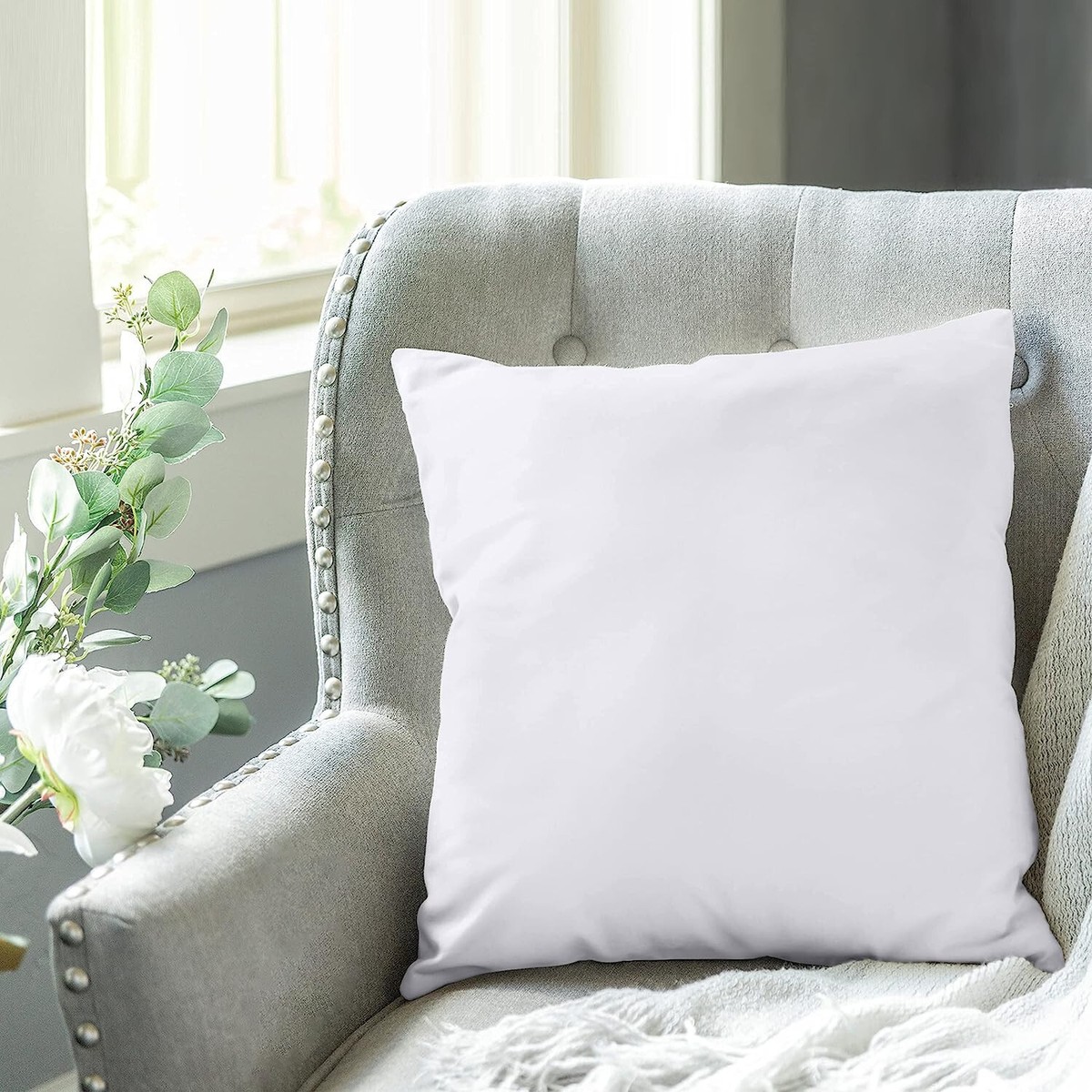 Set Di 2 Imbottiture Per Cuscini 65x65 Cm - Bianche, Morbide, Made In Italy, Per Divano E Letto