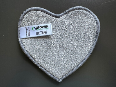 proWIN Sweetheart, Reinigungstuch in Herzform Mikrofaser grau 14x14cm - NEU