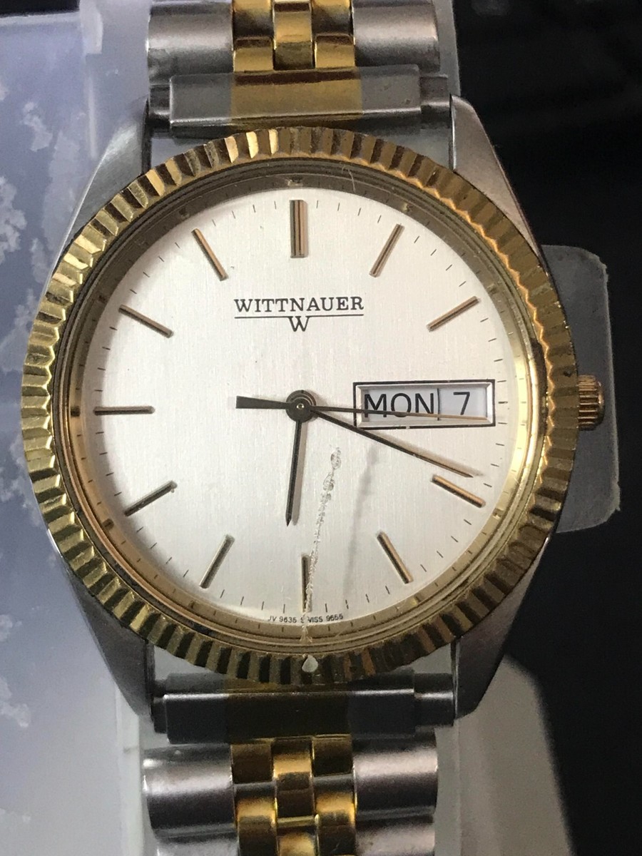 Wittnauer 35mm Silver Dial Tone Day/Date Presidential Men Watch