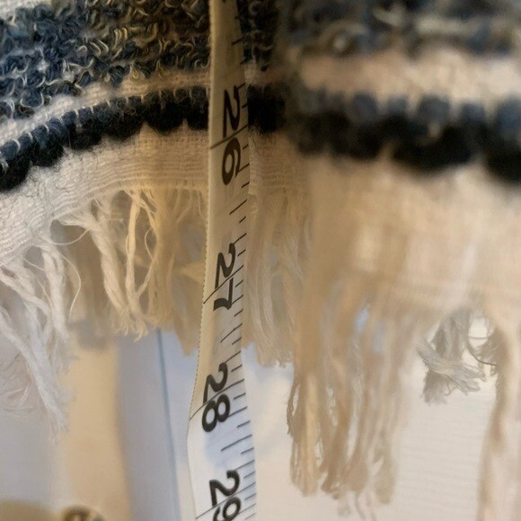 Drew blue and white burlap like tank View 6