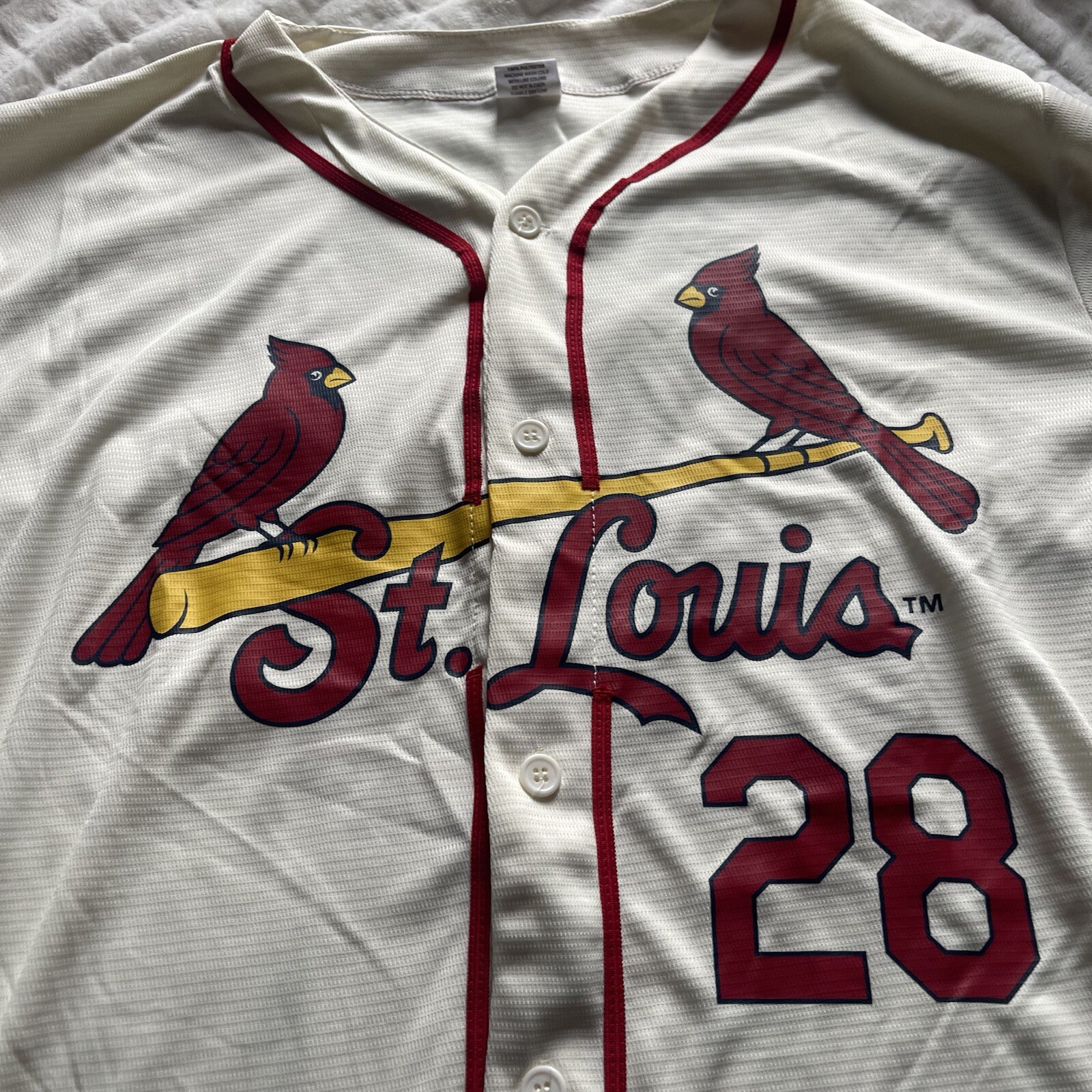 Nolan Arenado St Louis Cardinals Jersey SGA Off White #28 Size XL Button Up MLB