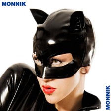 Latex Handmade Mask Hood Cat Ears For Cosplay Party Club Wear Fetish BDSM