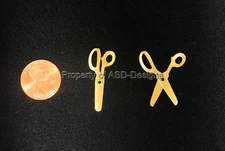 25pc Raw Brass Moveable Opens And Closes Scissor Charms 6903
