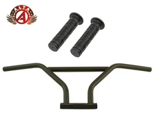ALTA 4-Piece BMX Handlebar Old School Black W/ 125mm RETRO Super Star BMX GRIPS.