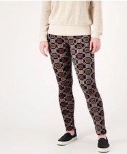 Cuddl Duds Double Plush Velour Leggings Taupe NordicPld XL A293100