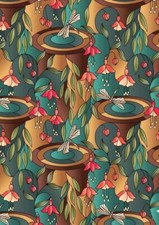 8 Per Yard REFLECTIONS Earth Tones Floral Quilt Fabric Lewis Irene