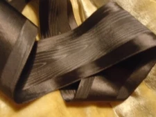 2" SATIN EDGE MOIRE' RIBBON - MADE IN JAPAN - REVERS. - BTY- DRK CHOCOLATE BROWN