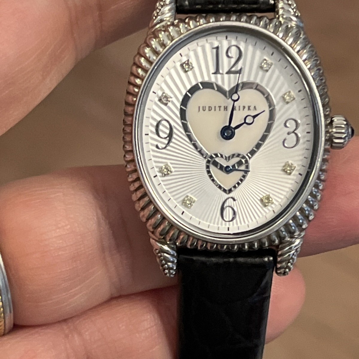 itai-rhir レディース腕時計 SILVER 925 Judith Ripka Ladies Heart Watch 925 Silver Mother of Pearl Leather
