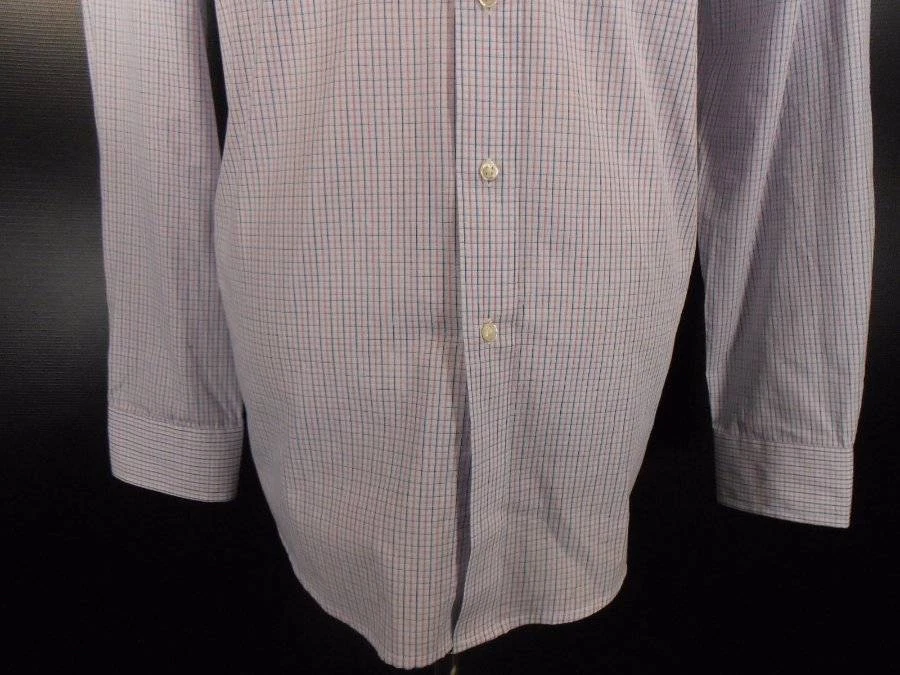 Bonito polo para hombre XL 17 34/35 EE. UU. Assn. Camisa con botones LS diseño a cuadros multicolor Foto 3 de 4