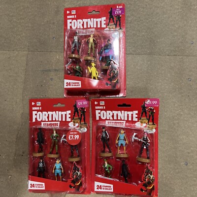 3 x Packungen Fortnite Stampers Serie 2, 5er Pack Epic Games Selten Neu 15 Stampers