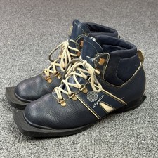 Vintage Alpina Nordic Norm 75mm 3-Pin Cross Country Ski Boots Size EU 37 Blue