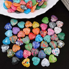 50pcs Exciting Multi-color Heart Turquoise Stone, DIY Jewelry Making, Home Decor