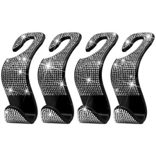 Bling Car Purse Hook Set of 4 Rhinestone Temporary Hanger for Women