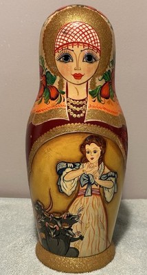 Vintage Large 12 inch hand-painted Russian nesting doll