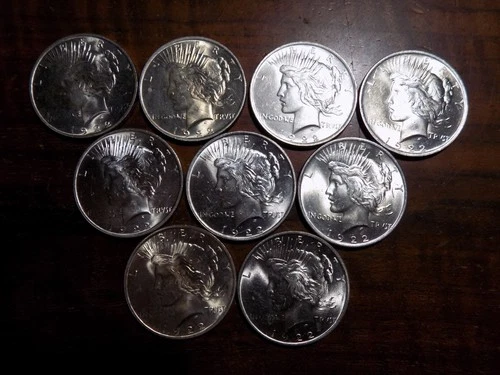 (9) 1922-P Peace Silver Dollars - Gem BU's - Super Nice!
