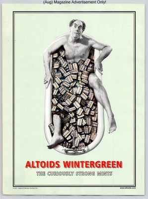 Altoids Wintergreen Mints Bathtub Tin Art 2001 Advertisement
