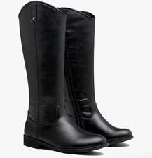 Vepose New York Knee High Boots Womens Size 9 Black Side Zip Shoes Equestrian