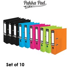 Image of Set of 10 Pukka Lever Arch Files A4 Document / Paperwork Folders For Uni, Office